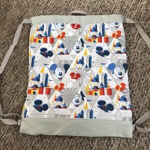 Disney Drawstring Bag - Mickey Mouse and Castle - Gray
